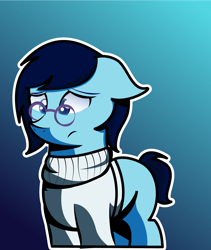 Size: 1000x1186 | Tagged: safe, artist:moonlightfan, pony, atg 2017, inside out, newbie artist training grounds, pixar, ponified, sadness, sadness (inside out), solo