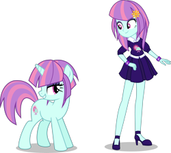 Size: 7000x6239 | Tagged: safe, artist:limedazzle, sunny flare, pony, equestria girls, friendship games, absurd resolution, alternate universe, clothes, equestria girls ponified, happy, human ponidox, ponified, self ponidox, smiling