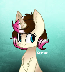 Size: 459x512 | Tagged: safe, artist:kilka-chan-yana, oc, oc only, pony, unicorn, smiling, solo