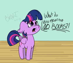 Size: 5150x4432 | Tagged: safe, artist:binkyt11, twilight sparkle, twilight sparkle (alicorn), alicorn, pony, absurd resolution, book, bookhorse, cute, dialogue, female, floppy ears, looking up, mare, open mouth, signature, solo, speech bubble, that pony sure does love books, twiabetes, twilight fuel