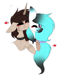 Size: 3091x3529 | Tagged: safe, artist:umiimou, oc, oc only, oc:abby rae, oc:sapphire, pony, unicorn, female, high res, hug, mare, simple background, transparent background