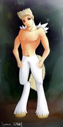 Size: 1024x2047 | Tagged: safe, artist:sverre93, oc, oc only, oc:herc, satyr, armpits, parent:bulk biceps, solo