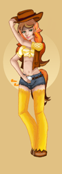 Size: 326x905 | Tagged: safe, artist:briar-red, oc, oc only, oc:ambrosia, satyr, parent:braeburn, solo