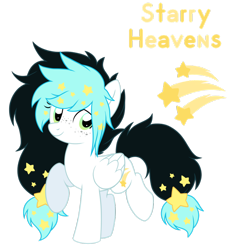 Size: 1024x1052 | Tagged: safe, artist:prince-lionel, oc, oc only, oc:starry heavens, pegasus, pony, freckles, looking at you, raised leg, solo