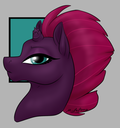 Size: 764x816 | Tagged: safe, artist:mythpony, tempest shadow, pony, my little pony: the movie, broken horn, bust, portrait, solo