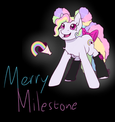 Size: 710x751 | Tagged: safe, artist:rukki024, oc, oc only, oc:merry milestone, pony, cute, magical lesbian spawn, next generation, offspring, parent:pinkie pie, parent:rainbow dash, parents:pinkiedash, solo