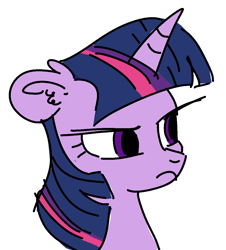 Size: 1026x1133 | Tagged: safe, artist:faience, twilight sparkle, bust, solo, twilight is not amused, unamused