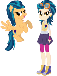 Size: 421x564 | Tagged: safe, artist:sarahgdo, indigo zap, pegasus, pony, equestria girls, base used, cute, duo, female, human ponidox, mare, ms paint, self ponidox, shoes, sneakers, zapabetes