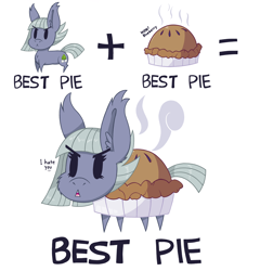 Size: 2500x2600 | Tagged: safe, artist:dragonpone, derpibooru exclusive, limestone pie, earth pony, food pony, original species, pony, :<, angry, best pie, cheek fluff, chest fluff, combination, cute, dialogue, ear fluff, equation, female, fluffy, food, frown, glare, limabetes, mare, open mouth, pie, pie pony, simple background, solo, steam, wat, white background