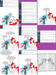 Size: 1808x2408 | Tagged: safe, artist:dekomaru, oc, oc only, oc:astra, oc:hazel lulamoon, oc:mars, oc:venus, alicorn, pony, unicorn, ask, colt, comic, female, filly, male, mare, photo, tumblr, tumblr:ask twixie, younger