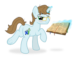 Size: 3000x2353 | Tagged: safe, artist:icaron, oc, oc only, oc:poly morph, oc:saga, pony, snake, unicorn, basilisk, blushing, book, glasses, glowing horn, inanimate tf, levitation, magic, male, mannequin, mannequin tf, ponyquin, show accurate, simple background, spell, spellbook, telekinesis, transformation, transparent background, underhoof