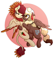 Size: 3691x4084 | Tagged: source needed, safe, artist:wickedsilly, oc, oc only, oc:chimie changa, oc:sweet mocha, hybrid, pegasus, pony, absurd resolution, duo, duo female, female, freckles, hug, lesbian, pegaphoenix, simple background, transparent background