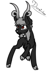 Size: 1141x1666 | Tagged: safe, artist:nekro-led, oc, oc only, oc:durathror, deer, hooves, horns, solo