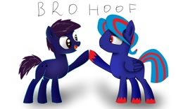 Size: 800x498 | Tagged: artist needed, safe, oc, oc only, oc:hellfire, earth pony, pegasus, pony, english, friend, russian