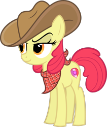 Size: 5063x6000 | Tagged: safe, artist:magister39, apple bloom, earth pony, pony, absurd resolution, adorabloom, bandana, cowboy hat, cute, female, hat, mare, older, simple background, solo, teenager, the cmc's cutie marks, transparent background