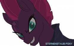 Size: 1920x1200 | Tagged: safe, artist:sternenstaub-pony, tempest shadow, pony, my little pony: the movie, broken horn, evil grin, grin, looking at you, silly little ponies, smiling, smirk, solo