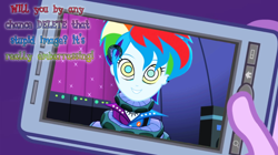 Size: 1360x760 | Tagged: safe, artist:snakeythingy, equestria girls, friendship through the ages, camera shot, coils, crossover, dialogue, kaa, kaa eyes, manip, mind control, photo manipulation, story included, swirly eyes