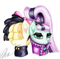 Size: 2700x2668 | Tagged: safe, artist:qbellas, coloratura, songbird serenade, earth pony, pegasus, pony, my little pony: the movie, bust, colorenade, countess coloratura, female, mare, simple background