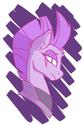 Size: 6000x9000 | Tagged: safe, artist:candelish, tempest shadow, pony, my little pony: the movie, absurd resolution, broken horn, bust, eye scar, female, mare, scar, smiling, solo