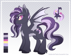 Size: 1000x780 | Tagged: safe, artist:thenornonthego, oc, oc only, oc:obsidian song, bat pony, pony, reference sheet, solo