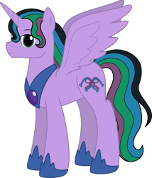 Size: 1912x2238 | Tagged: safe, artist:candysweets90240, oc, oc only, oc:velvet shade, alicorn, pony, alicorn oc, jewelry, kindverse, offspring, parent:good king sombra, parent:king sombra, parent:princess celestia, parents:celestibra, regalia, simple background, solo, transparent background