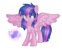 Size: 1024x819 | Tagged: safe, artist:chocolateart334, oc, oc only, oc:asteroid sky, pegasus, pony, female, mare, offspring, parent:flash sentry, parent:twilight sparkle, parents:flashlight, simple background, solo, spread wings, transparent background, wings