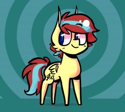 Size: 2733x2438 | Tagged: safe, artist:densomething, oc, oc only, oc:cloud circuit, pegasus, pony, abstract background, commission, male, solo, stallion, wings