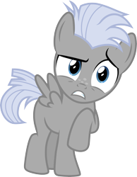 Size: 3001x3866 | Tagged: safe, artist:cloudyglow, chipcutter, pegasus, pony, forever filly, .ai available, colt, male, raised hoof, simple background, solo, transparent background, vector, young