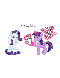 Size: 1280x1656 | Tagged: safe, artist:tycoontykun, rarity, twilight sparkle, twilight sparkle (alicorn), alicorn, pony, unicorn, cover, female, lesbian, magic, music, music notes, rarilight, school, shipping, violin