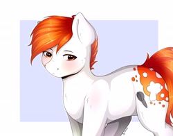 Size: 2560x2012 | Tagged: safe, artist:sweesear, oc, oc only, oc:victus, earth pony, pony, blushing, solo