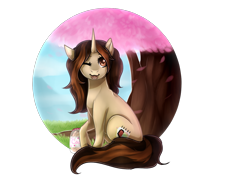 Size: 1400x1020 | Tagged: safe, artist:lou1911, oc, oc only, oc:melany, pony, unicorn, female, mare, one eye closed, simple background, solo, transparent background, wink