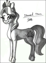 Size: 661x900 | Tagged: safe, artist:souvannarath, diamond tiara, earth pony, pony, female, smiling, smirk, solo, traditional art