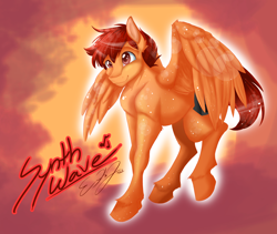 Size: 3738x3156 | Tagged: safe, artist:pinktonicponystudio, oc, oc only, oc:synth wave, pegasus, pony, brown eyes, commission, cute, male, smiling, solo, stallion