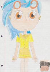 Size: 2160x3108 | Tagged: safe, artist:ariavampirerose7, indigo zap, equestria girls, lined paper, solo, traditional art