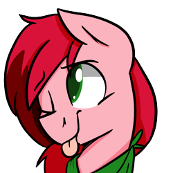 Size: 2618x2618 | Tagged: safe, artist:themodpony, oc, oc only, oc:cotton candy, pony, bandana, bust, male, portrait, simple background, solo, tongue out, transparent background