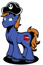 Size: 1364x2056 | Tagged: safe, artist:moonlightfan, barnacle, earth pony, pony, g1, g1 to g4, generation leap, hat, male, pirate, pirate hat, solo