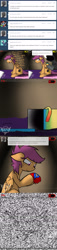 Size: 1500x6567 | Tagged: safe, artist:conmanwolf, scootaloo, pony, fanfic:rainbow factory, ask factory scootaloo, battery, bed, cmc cape, comic, crying, factory scootaloo, grim reaper, pillow, present, recording, static