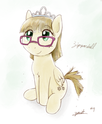 Size: 883x1073 | Tagged: safe, artist:yvt-jp, zippoorwhill, pegasus, pony, forever filly, female, filly, mare, sitting, solo