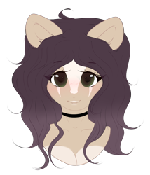 Size: 1780x2083 | Tagged: safe, artist:mauuwde, oc, oc only, oc:maude, anthro, blushing, bust, female, mare, portrait, simple background, solo, transparent background