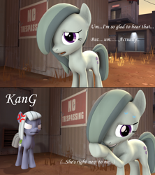 Size: 1920x2165 | Tagged: safe, artist:kmg0047, limestone pie, marble pie, pony, 3d, angry, cross-popping veins, empty eyes, sweat, this will end in pain and/or death