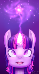 Size: 1024x1955 | Tagged: safe, artist:breeoche, twilight sparkle, unicorn, female, magic, simple background, solo