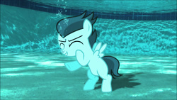 Size: 1920x1080 | Tagged: safe, artist:sb1991, rumble, pony, irl, photo, practice, request, requested art, swimming pool, underwater