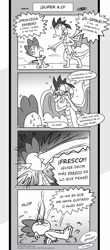 Size: 1024x2329 | Tagged: safe, artist:loreto-arts, princess ember, spike, dragon, comic:friendship is innuendo, spanish, translation