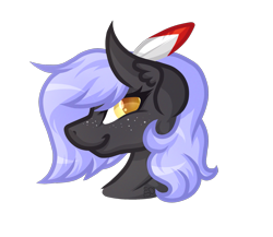 Size: 1881x1633 | Tagged: safe, artist:amazing-artsong, oc, oc only, oc:cloudy night, pony, feather, female, freckles, mare, simple background, smiling, solo, transparent background