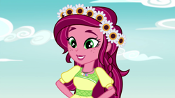 Size: 1280x720 | Tagged: safe, screencap, gloriosa daisy, equestria girls, legend of everfree, magical geodes, solo