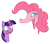 Size: 840x738 | Tagged: safe, artist:amazingmollusk, derpibooru import, pinkie pie, twilight sparkle, twilight sparkle (alicorn), alicorn, crocodile, earth pony, pony, bust, happy, open mouth, pie daily, portrait, shrunken pupils, simple background, smiling, transparent background