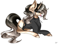 Size: 6272x4749 | Tagged: safe, artist:cat-chai, oc, oc only, oc:michelle, pony, unicorn, absurd resolution, clothes, female, mare, prone, simple background, solo, tongue out, transparent background