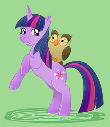 Size: 695x800 | Tagged: safe, artist:guiltyp, owlowiscious, twilight sparkle, pony, unicorn, female, mare, simple background