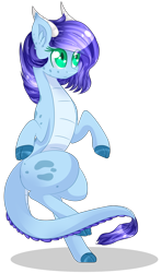 Size: 1383x2346 | Tagged: safe, artist:little-sketches, oc, oc only, dracony, hybrid, pony, art trade, colored pupils, eye clipping through hair, female, green eyes, mare, simple background, solo, transparent background