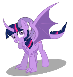 Size: 1864x1980 | Tagged: safe, artist:dragonchaser123, twilight sparkle, dracony, hybrid, female, mare, simple background, solo, species swap, transparent background, vector